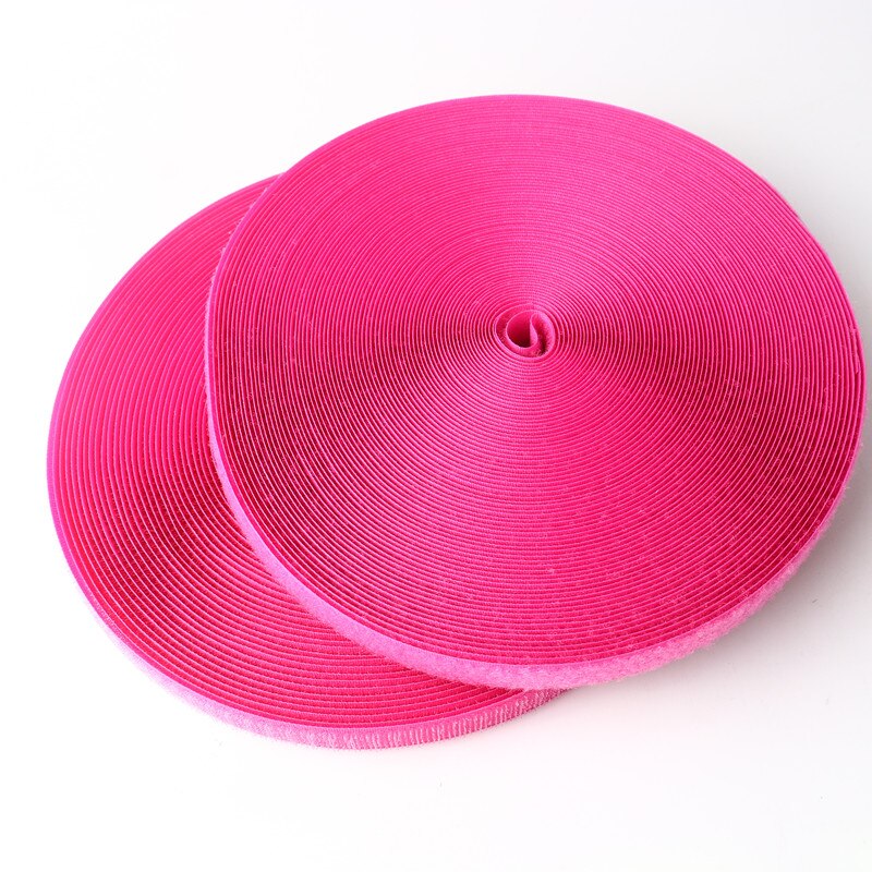 20Mm Self-Adhesive Velcro Color Hook and Loop Self-Adhesive Buckle Belt Clothing Backpack Diy Hand-Sewn Jewelry Accessories 2M: Rose red  2m