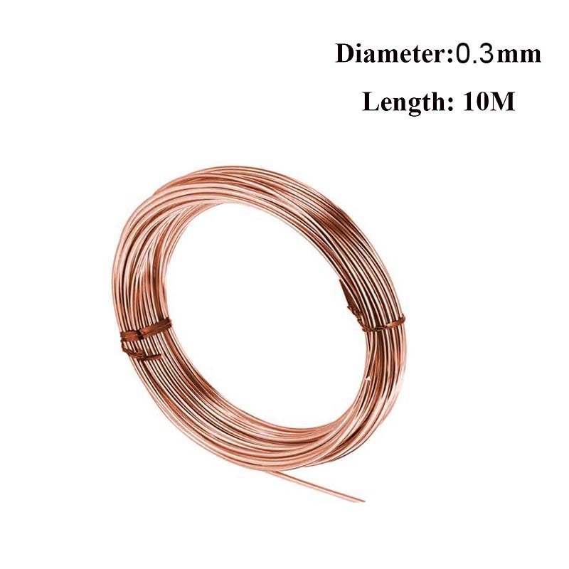 Fil de cuivre conducteur en cuivre 1/5/10M, fil de cuivre Ultra-fin, diamètre 0.1-5mm, fil de cuivre conducteur avec une bonne conductivité: Black