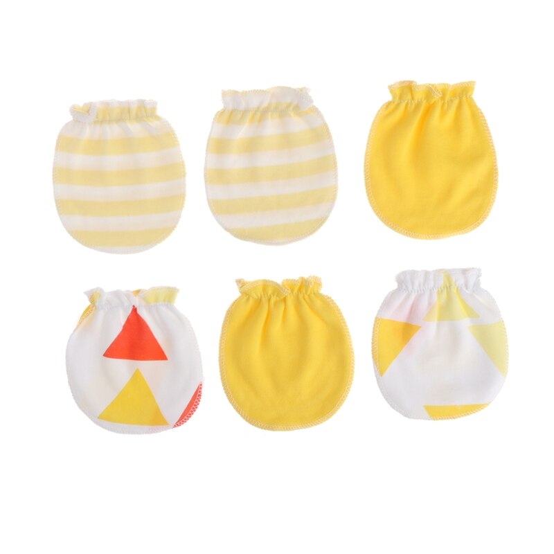 Soin bébé 3 paires bébé Anti rayures gants -né Protection visage coton Scratch mitaines belle