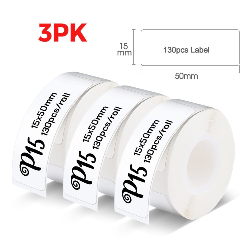 3~6PK White Label Tape for P15 Label Maker Thermal Printer Paper 12mmx40mm 160PCS/Roll Waterprood Adhesive DIY Printing Sticker: Burgundy
