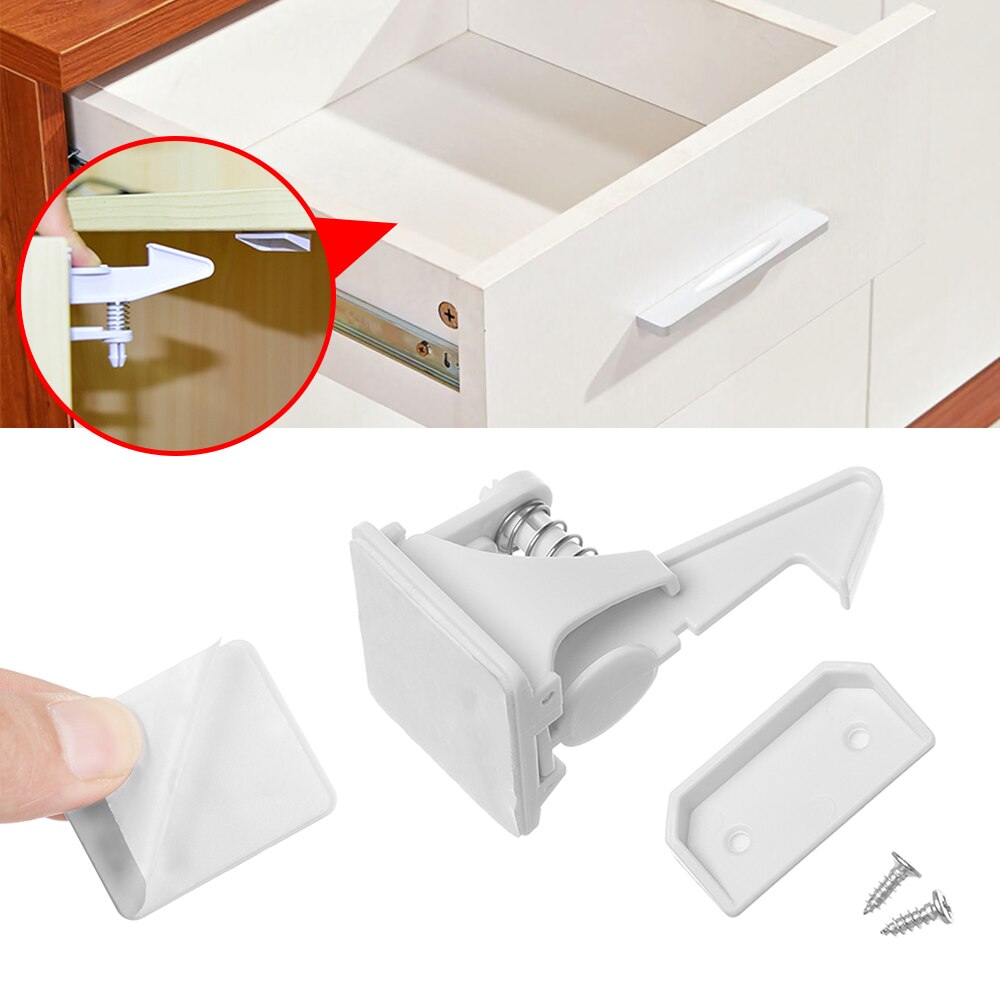 1/3Pcs Baby Security Cabinet Door Lock Kids Safety Lock Protection Drawer Blocker Toddler Invisible Closet Locker Secure Blocker