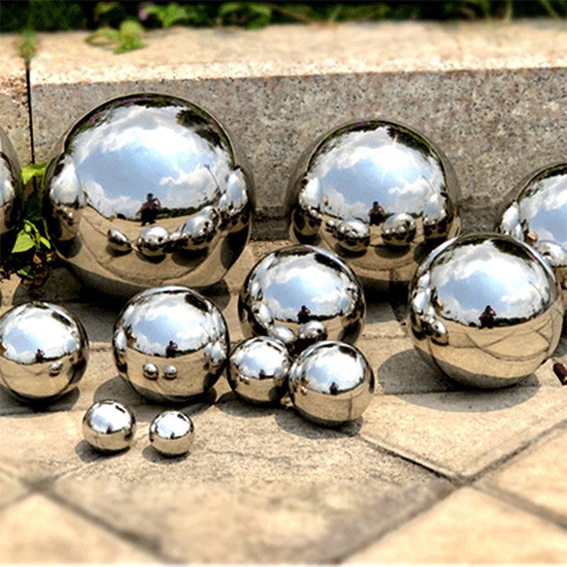 Esfera de Metal de acero inoxidable para decoración, bola hueca de 142mm-200mm, puerta exterior, centro comercial, venta