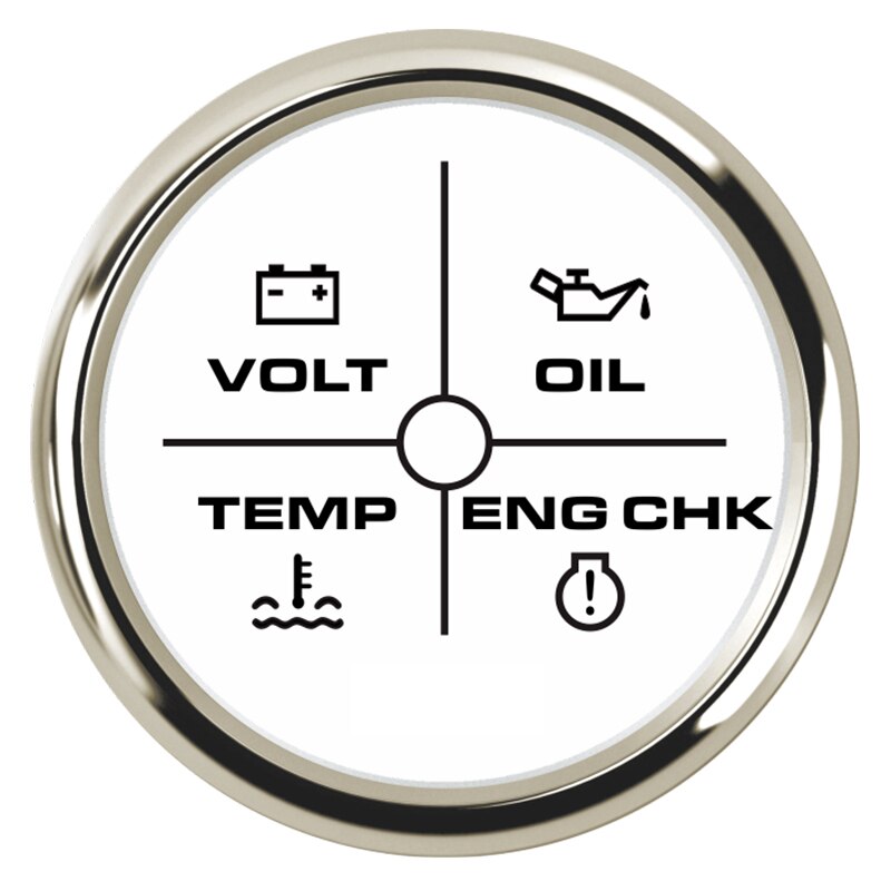 4 Led Alarm Gauge Oliedruk Water Temperatuur Motor Alarm 52Mm Meter Volt Indicator Gauge Met Backlight 9-32V
