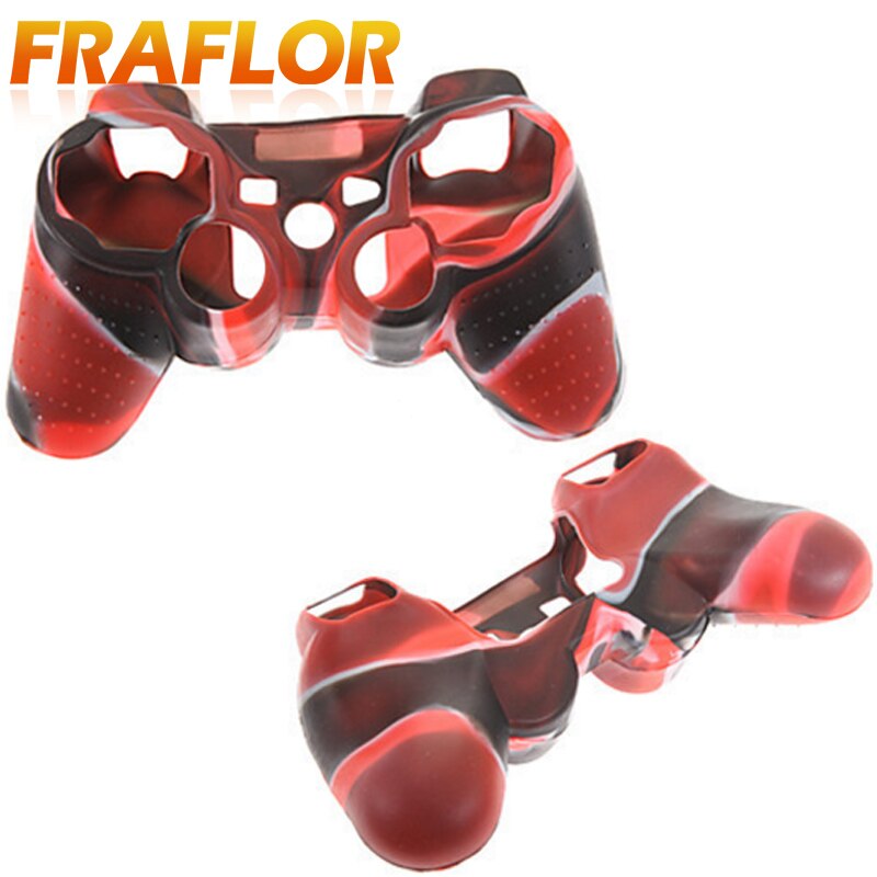 Funda protectora suave antideslizante de camuflaje para Playstation 3, funda de goma de Gel de silicona suave para mando de PS3