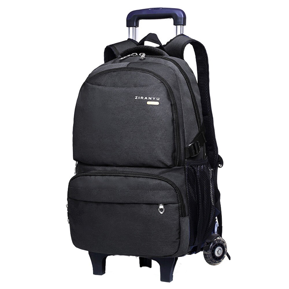 2/6 roues école voyage sac Trolley grande capacité enfants sac à dos avec chariot garçons cartable enfant à roulettes bookbag: gray 2 wheels