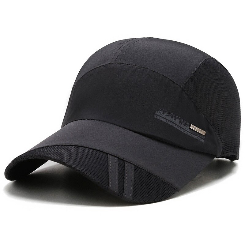 Masculino feminino esportes de secagem rápida boné de beisebol snapback sunhat malha retalhos de pesca ao ar livre correndo hip hop chapéus de beisebol casquette: Dark Grey Cap