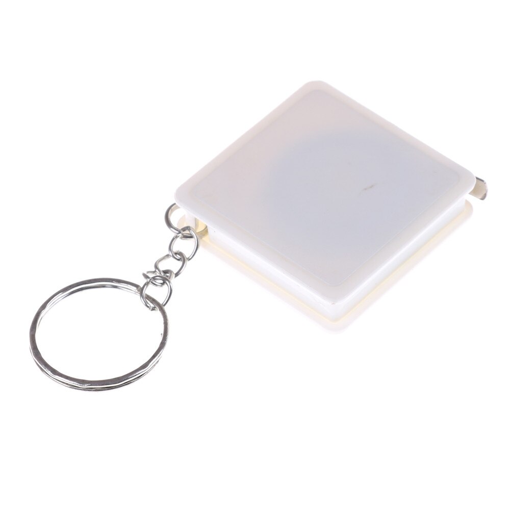 Mini rolmaat met sleutelhanger plastic draagbare intrekbare liniaal centimeter/inch rolmaat 1 meter