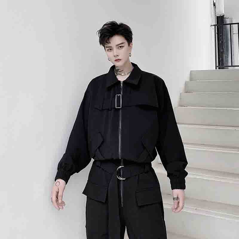 Costume japonais multi-bouche, beau sac pour hommes, ensemble une pièce, décoration, vêtements de travail noir pur, scène de à la