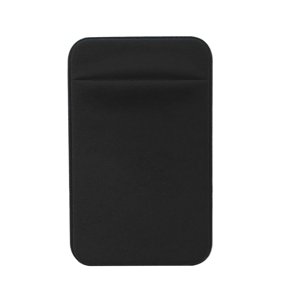 Mini adhesivo Universal para teléfono móvil, bolsillo adhesivo delgado, tarjetero, bolsa extraíble, billetera, palo firme, práctico: Negro