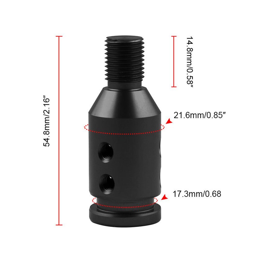Adaptateur Pommeau De Levier De Vitesse M10x1.5 - Pour Leviers Non Filetés, En Aluminium Noir