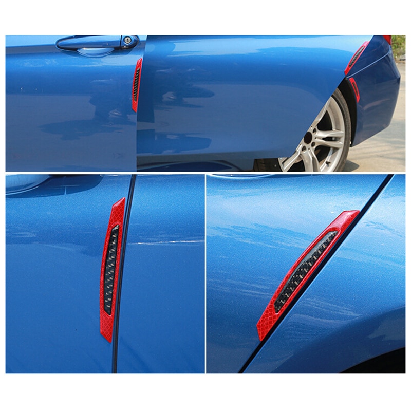 Parachoques rojo, pegatina reflectante, tira de Reflector de PC, accesorios de plástico, Kit de marcos de seguridad para coche