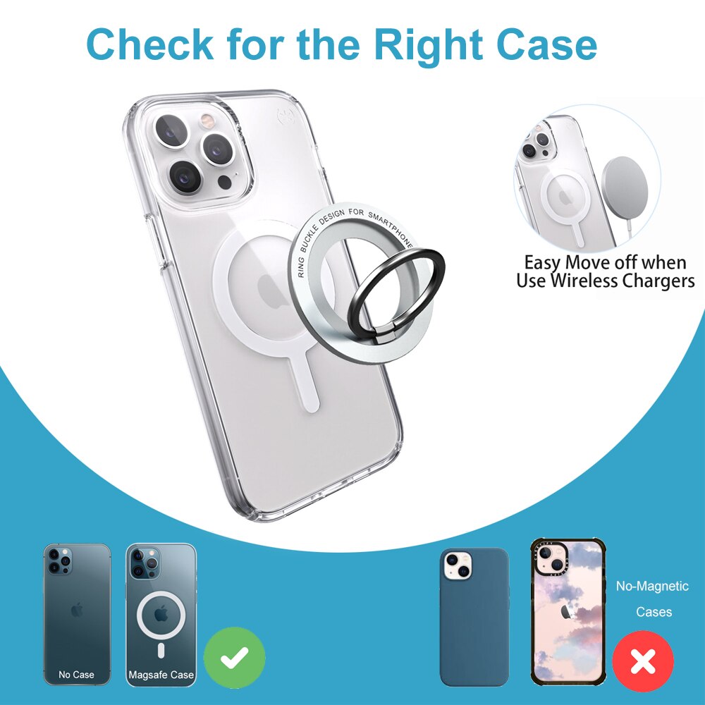 Magsafe tilbehør telefon greb telefon ring holder justerbar støtte til iphone 13, 12 / 12 pro  / 12 pro max  / 12 mini