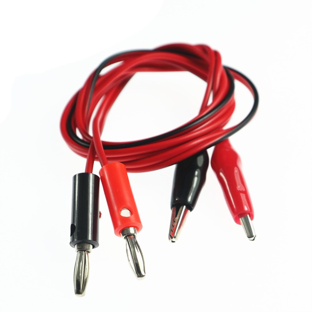 1M Alligator Cilp to AV Banana Plug Test Cable Lead Connector Dual