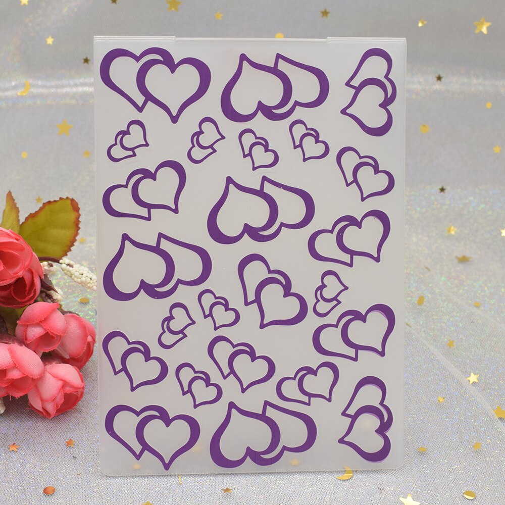 Heart Pattern 3D Embossing Folders for DIY Scrapbooking Paper Card Making Craft Plastic Embossing Template Stencil: heart