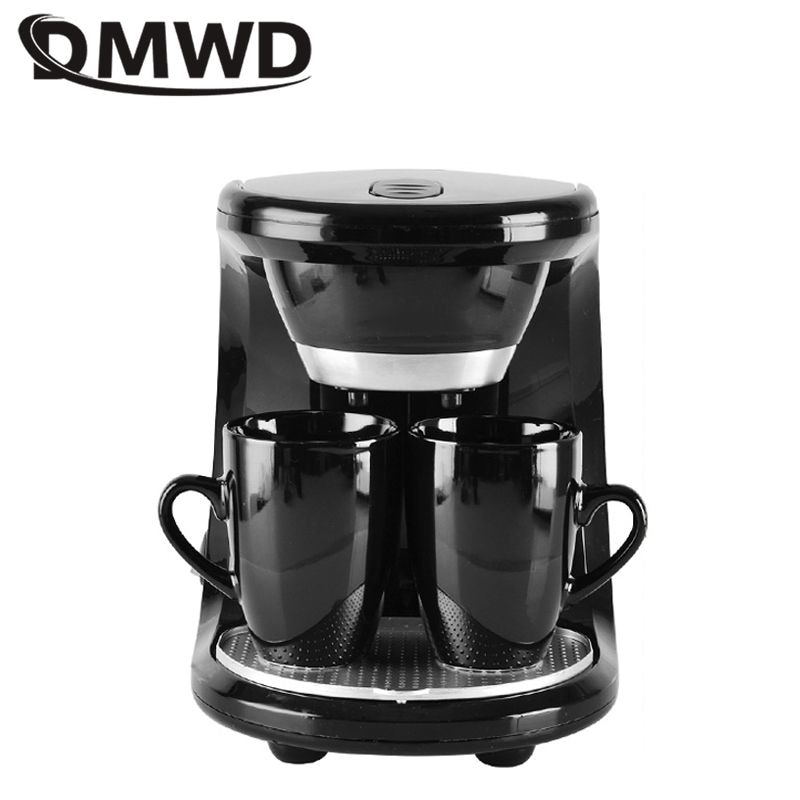 DMWD 2 Cups American Coffee Machine Household Drip Coffee Maker Automatic Espresso Coffee Machine Tea Brewer Filter brew EU US