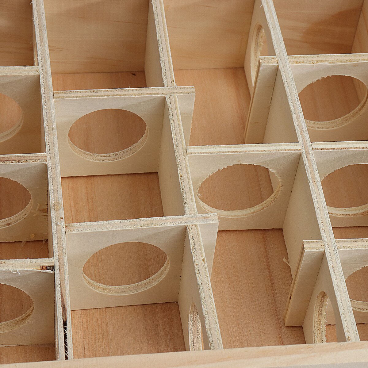 Wood Hamster Maze Toy With Glass Cover Hut House Cage Playground For Small Pet Toys