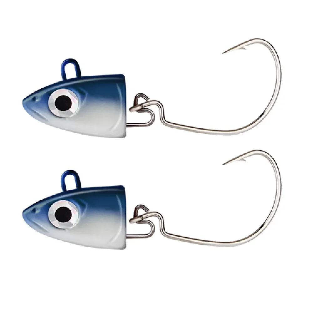TEKNIK Jig Head 2 unids/bolsa señuelo Jig pececillo negro 5g 10g 15g 25g 40g señuelo de Jigging para lubina pececillo negro cebo Artificial giratorio: 95 mm / Blanco