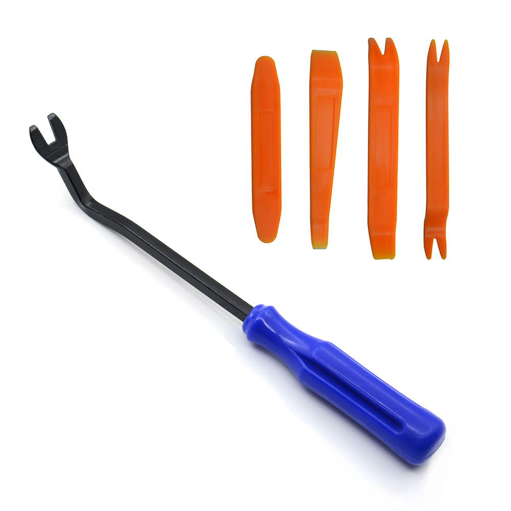 ATDIAG Car radio door clip panel pry kit trim strip dash audio removal installation plastic removal tool kit retrofit kit: Red