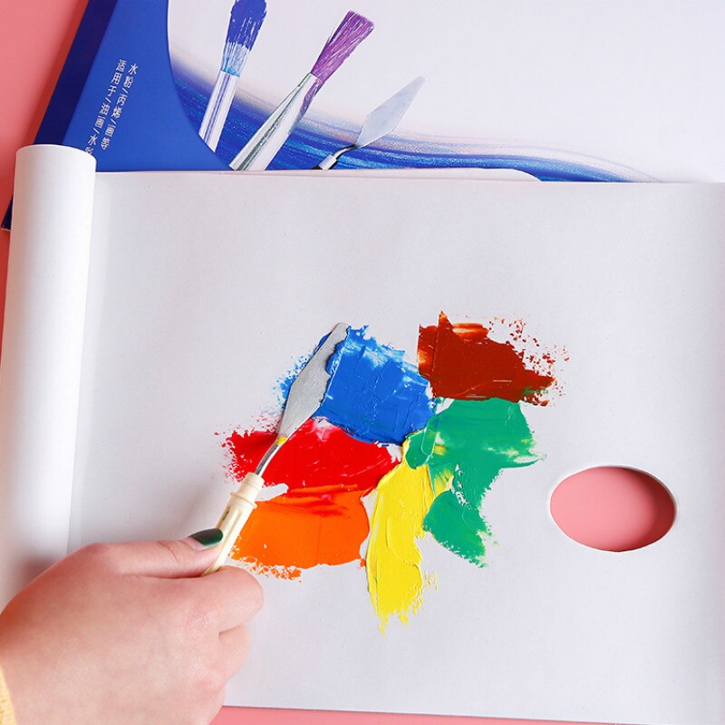 Art Palette Watercolor Oil Paint Paper Palette Gouache Acrylic Painting Tray Tear-off No Wash Palette 32 Sheets Paper Palette