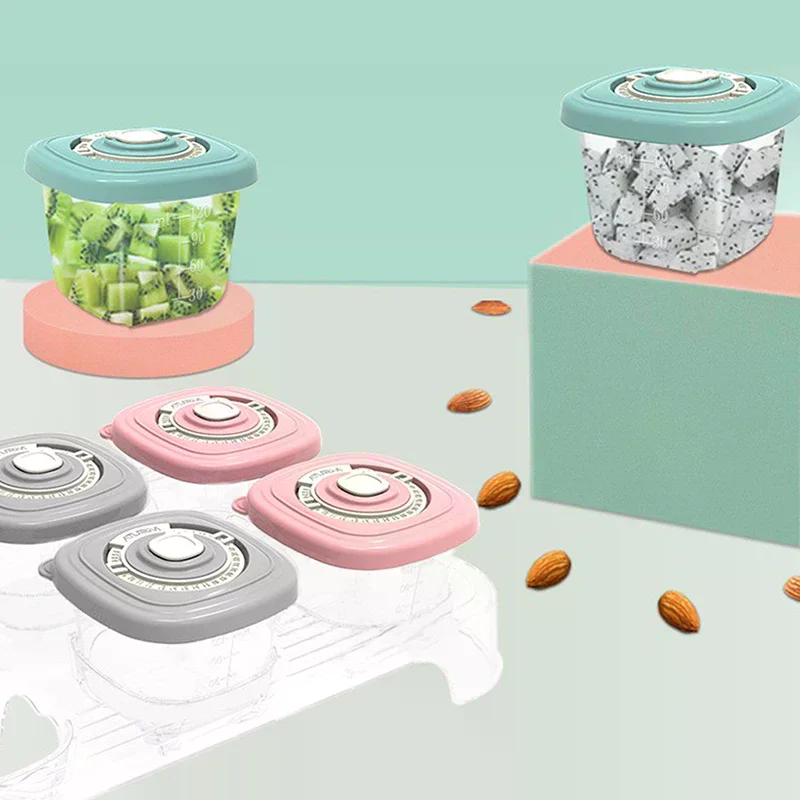 1/4/6PCS Glass Food Containers With Silicone Lids Food Jars Food Storage Containers For Snacks Freezer Microwave Dishwasher Safe