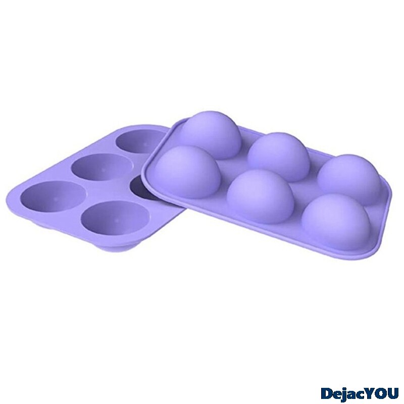 Molde semicircular de silicona para tartas de 6 agujeros, molde semiesférico para Tartas, se utiliza para hacer tartas
