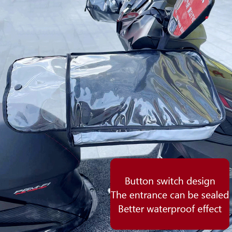 Motorcycle Handlebar Muffs Winter Equipment Mitts Warmer Gloves Waterproof Handmuffs Bicycle Handle Cover Hand Covers Warmers: WHITE