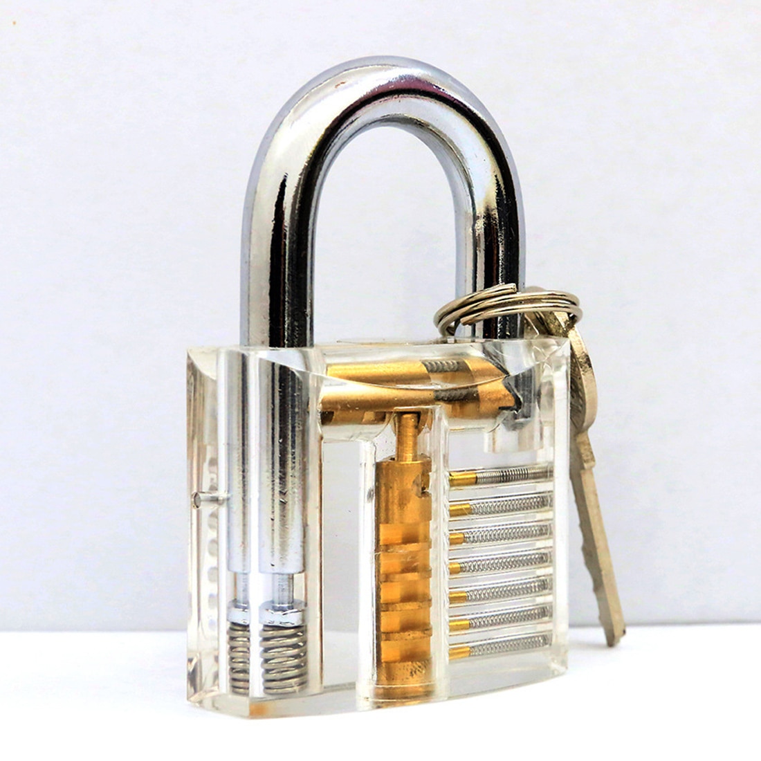 1pcs Cutaway Inside View Of Practice Transparent Padlock Lock Training Skill Pick View Padlock For Locksmith With Smart Keys