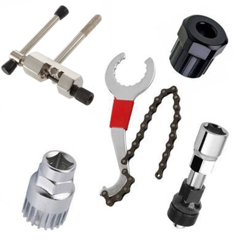 Fiets Reparatie Tool Kits Mtb Racefietsen Chain Cutter Beugel Vliegwiel Remover Crank Puller Wrench Onderhoud Gereedschap RR7304: 5PCS