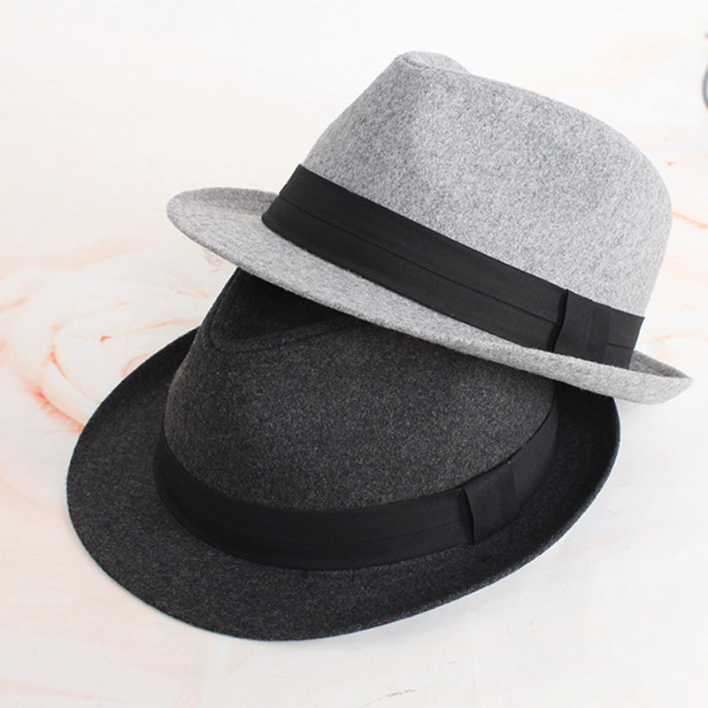 Chapeau fedora en feutre à bord court pour homme, classique, Vintage, noir, panama, automne, hiver,