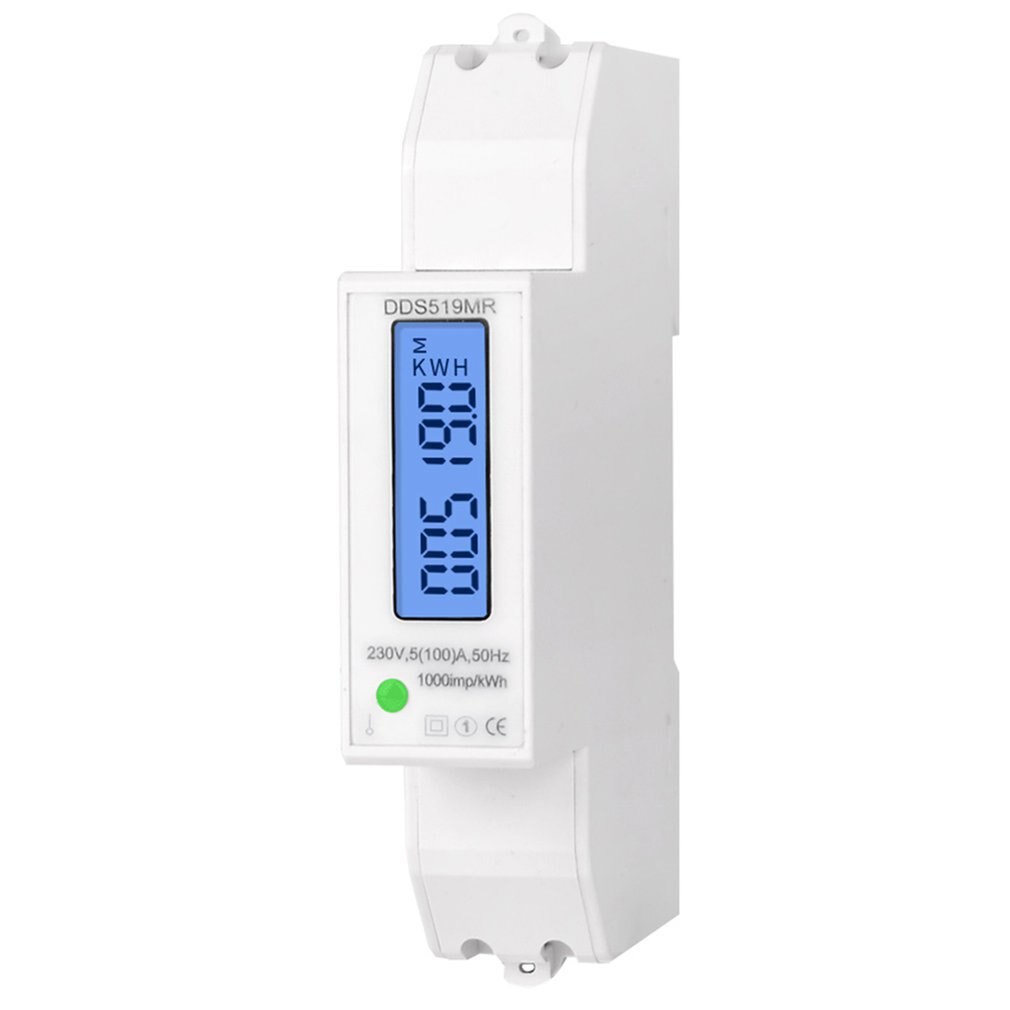 Multifunctionele Digitale Voltmeter Amperemeter Wattmeter Lcd Backlight Display Din Rail Kwh Meter Ac 230V 5-100A RS485 Modbus Uitgang