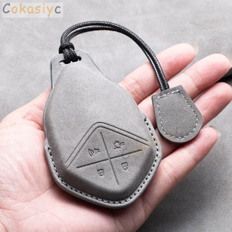 4 Buttons Car Remote Key Case Cover for Changan Deepal S7 SL03 Leather Car Key Shell Fob Holder Protector Keychain for Deepal