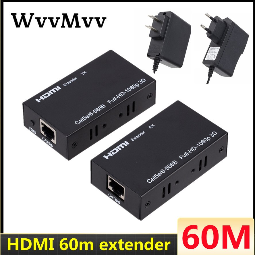 Convertitore di prolunga Extender compatibile HDMI HD 100M tramite CAT 5e 6 6e Cat5e/6 Cat6 UTP RJ45 cavo Ethernet per scheda di rete LAN