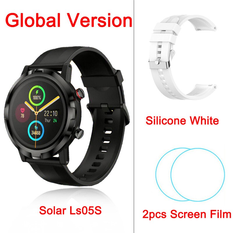 Youpin Haylou LS05S Smart Watch Full Touch Fitness Tracker Blood Pressure IP68 Waterproof Smartwatch Haylou RT For iOS Android: Ls05S Silicone White