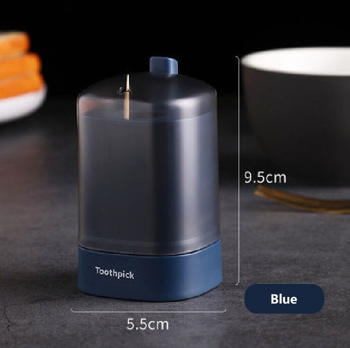 Caja automática para palillos de dientes, contenedor para palillos de dientes, dispensador automático desmontable, Decoración de mesa: blue