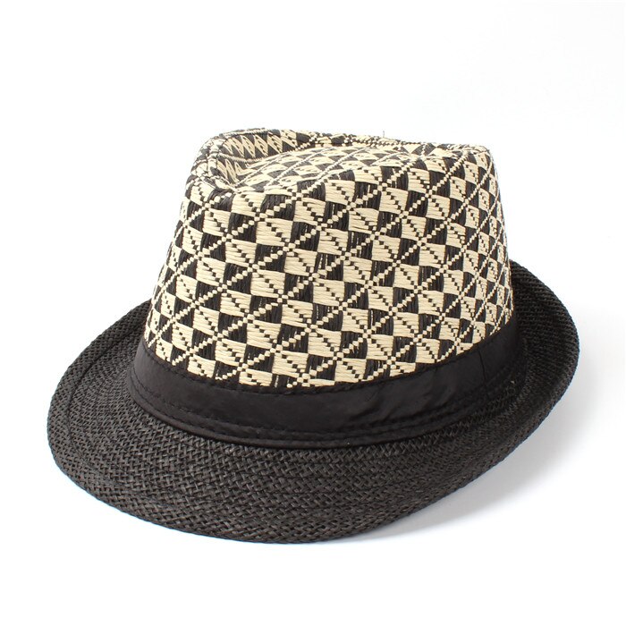 Sommer toquilla halm kvinder mænd sejler strand solhat til herre dame sol fedora hatgarland solhætte panama kasket: Sort