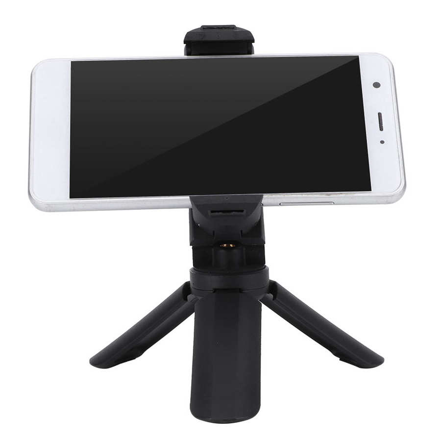 Mini Portable Folding Tripod Handheld Stabilizer with Horizontal Vertical Shooting Phone Clip Cold Shoe Mount for Live Vlogging