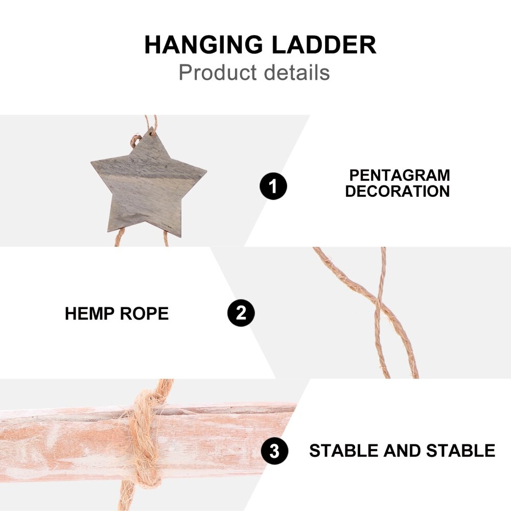 1Pc Tree Ladder Premium Durable Decorative Ladder Hanging Christmas Tree Wood Ladder Branch Hanging for Christmas