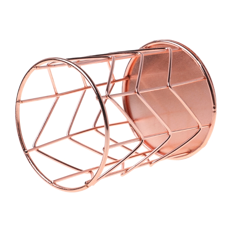 Rose Gold Pen Pencil Pot Holder Container Organizer Home Desk Stationery Decor AUG-30B