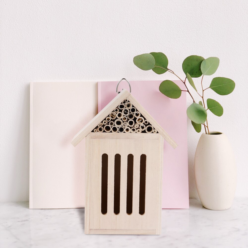 Bee Hive Wooden House Hanging Insect Hotels for Ladybugs Bee Butterflies Beetle
