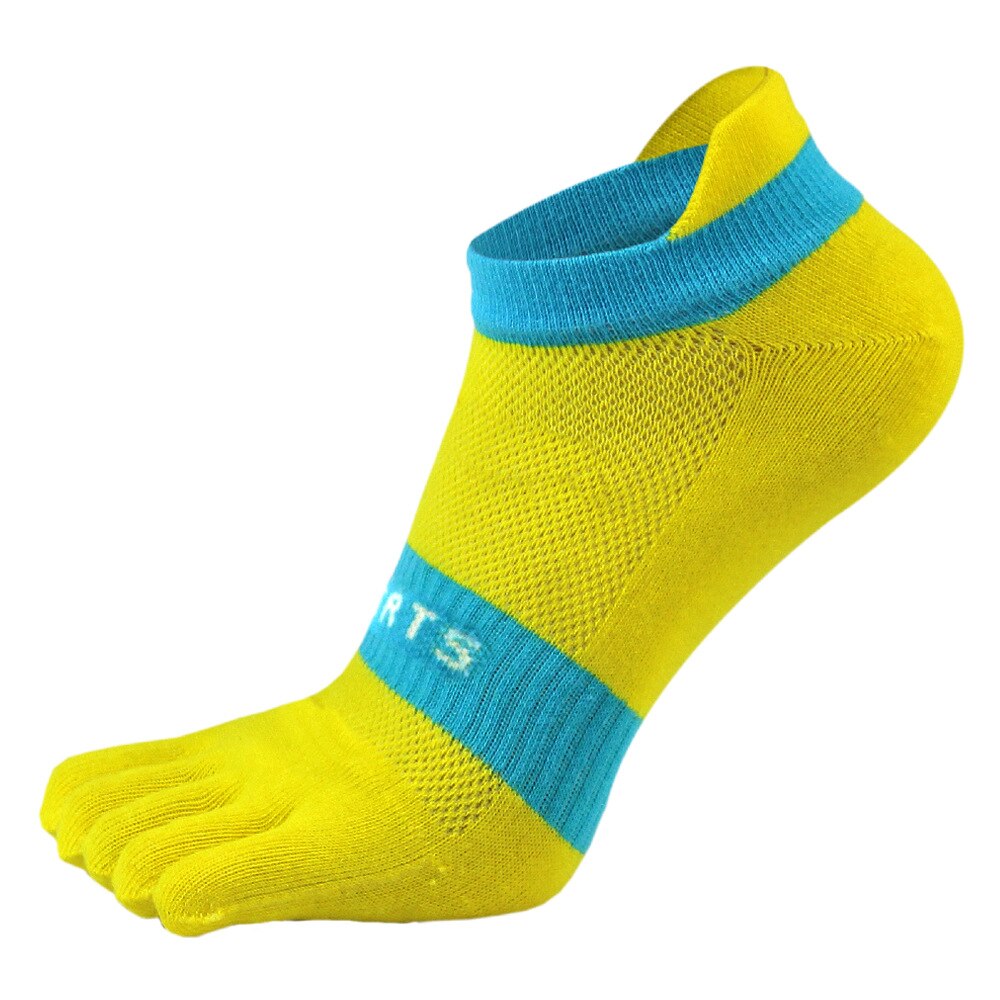 Five Finger Socks Men Pure Cotton Sports Breathable Comfortable Shaping Anti Friction Men's Five Finger Socks: yellow