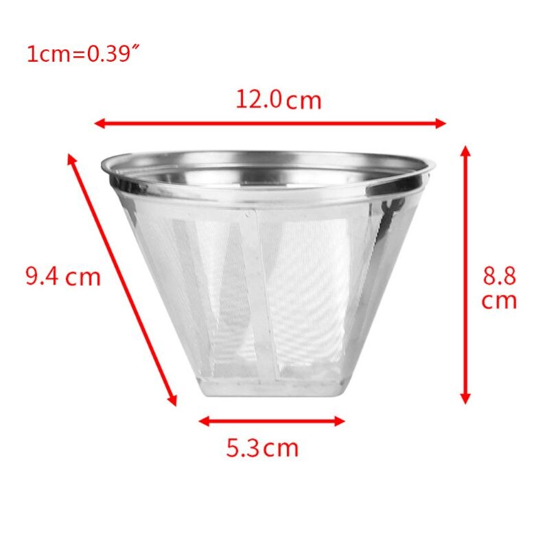 Stainless Steel Reusable Cone Shape Coffee Filter Dripper Strainer Mesh Basket