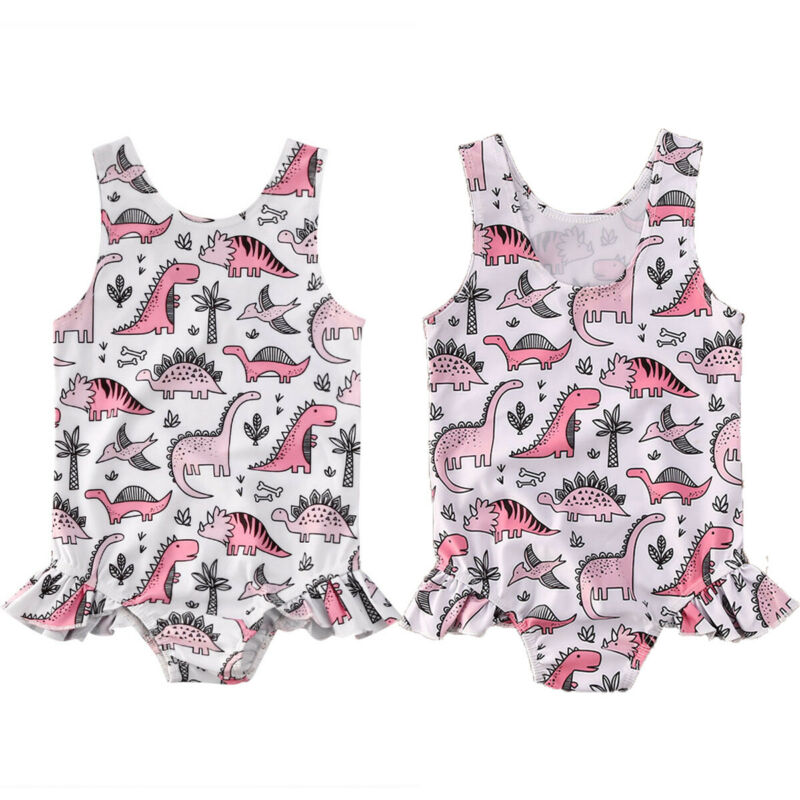 Dessin animé mignon -né enfants bébé fille dinosaure maillot de bain maillot de bain Bikini maillot de bain été plage Outfitsa