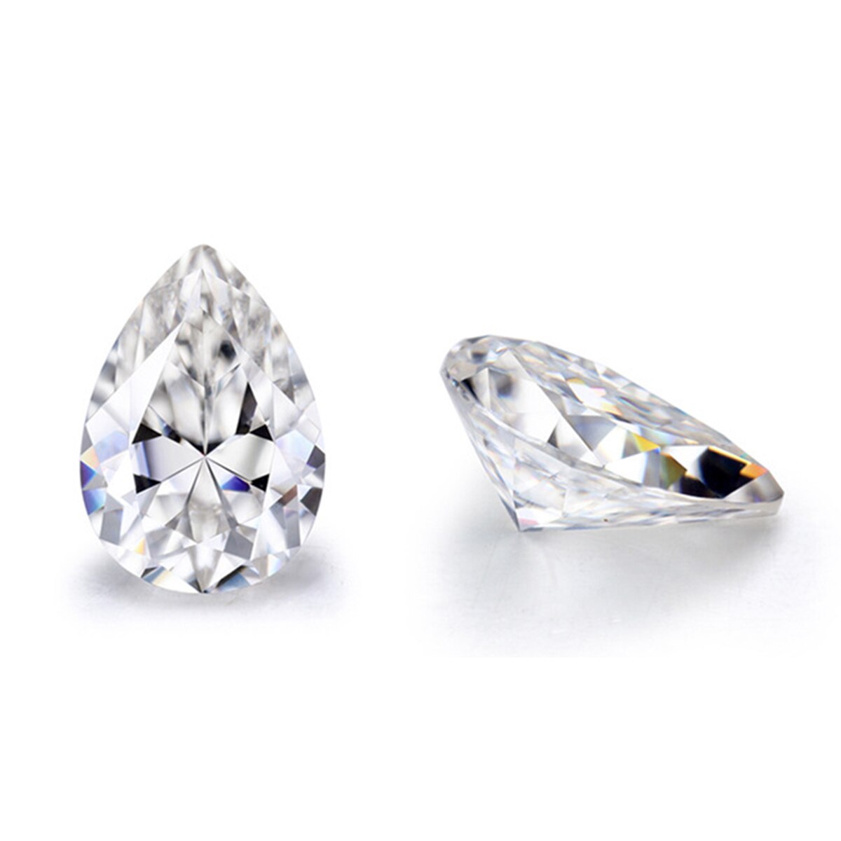 Szjinao-piedra moissanita en forma de pera, Diamante en forma de pera, Color D, 0,1 CT, 1,5x3mm, VVS1, sin definición, 10 Uds.