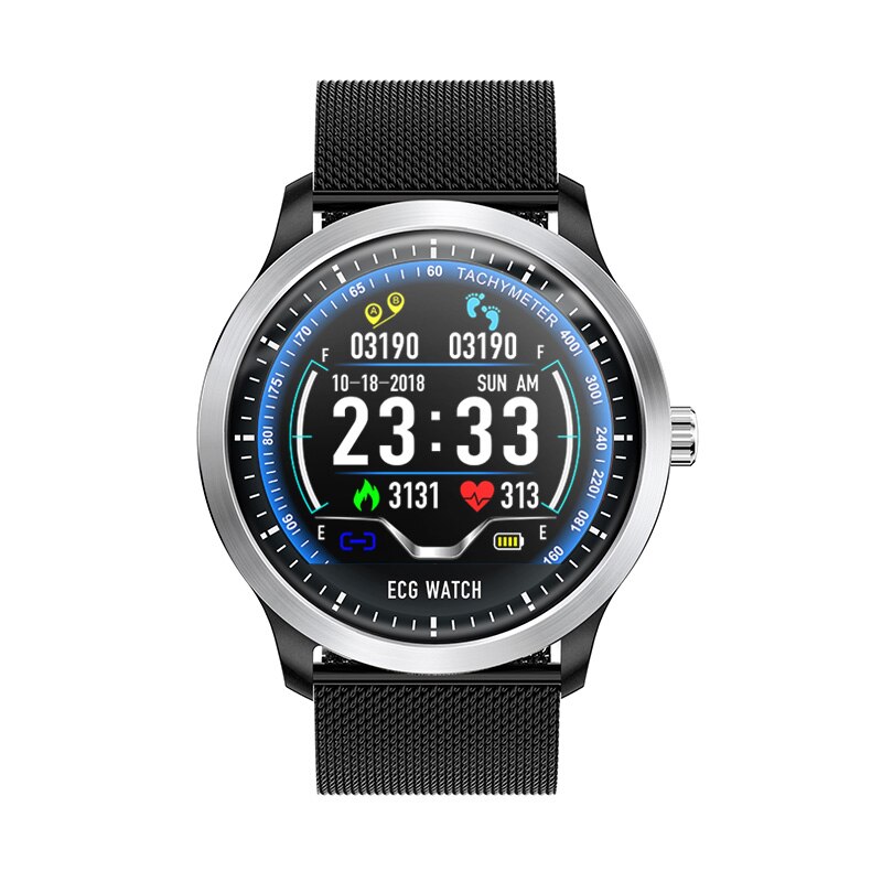 Es In Voorraad Makibes BR4 Ecg Ppg Smart Watch Met Elektrocardiogram Display Hartslag Bloeddruk Smart Band Fitness Tracker: Black