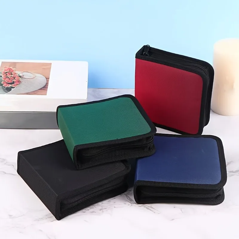 Zipper Discs Storage Case, Holds 40 CDs/DVDs, Portable Discs Case Holder, Home & Travel Use - Keep Your Discs Organized!