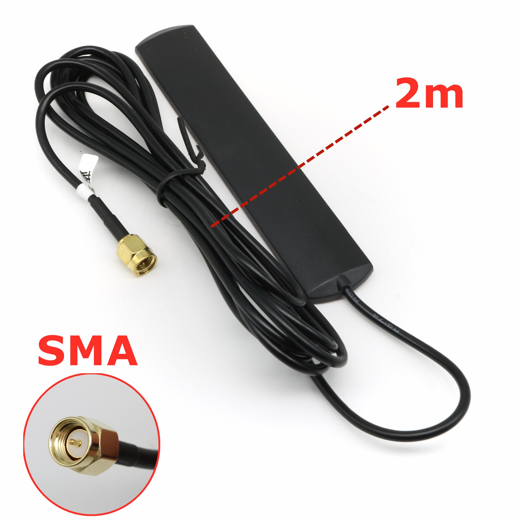 2dbi/3dbi Gsm-antenne Met Sma Male Connector Gsm Antenne RG174 Met 2M Lengte Kabel Voor Gsm 2.4G Wifi Patch Antenne Auto Antenne