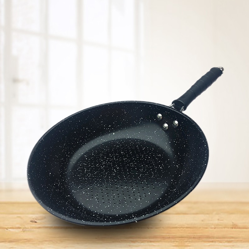 Baizheng røgfri non-stick pande ubelagt sundhed wok pandekage æg bøf stegepande dyb stegepande køkken køkkengrej