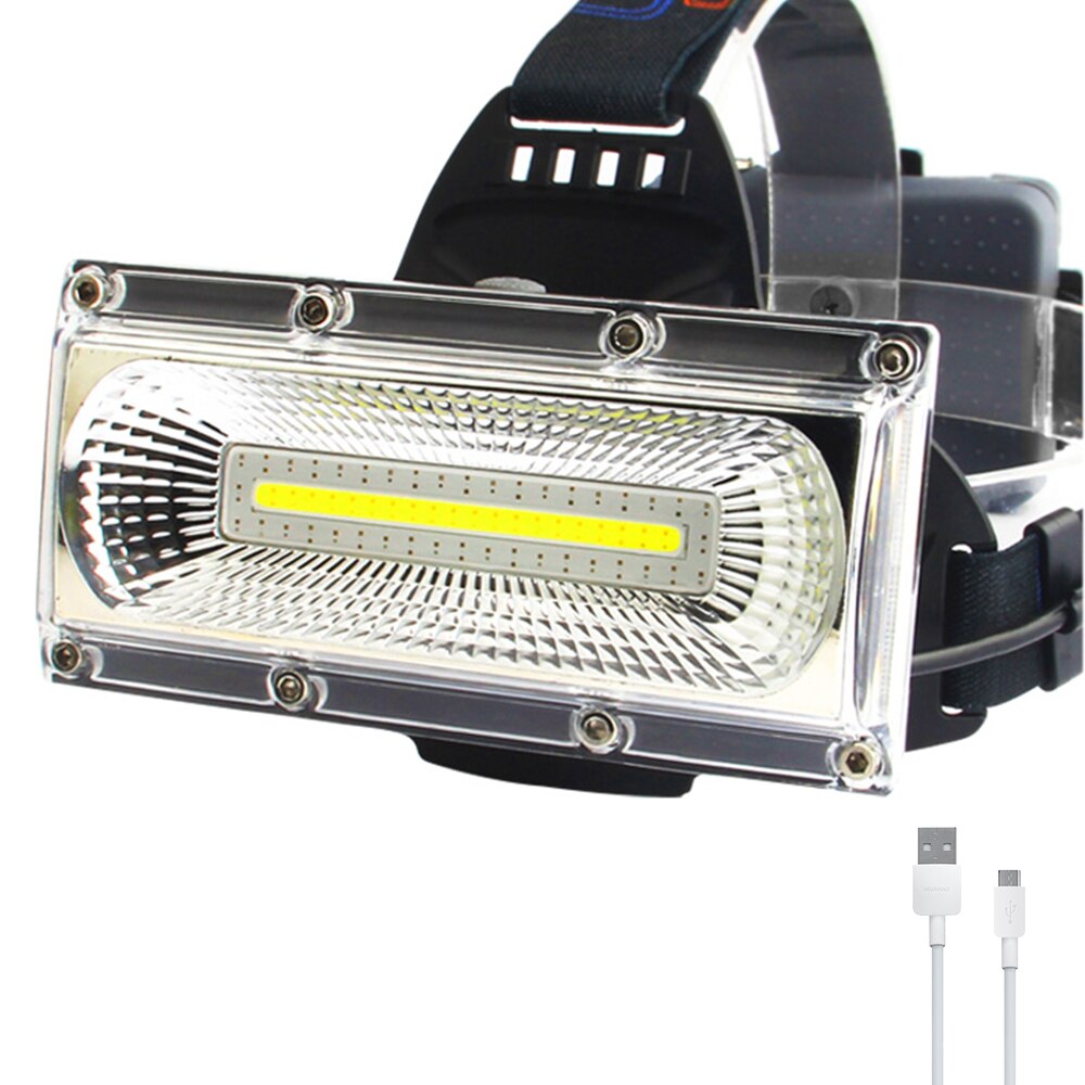 Floodlight COB LED Headlamps Waterproof working head lamp 3Modes Head Lantern 3*18650 Rechargeable Frontal HeadLamp: A
