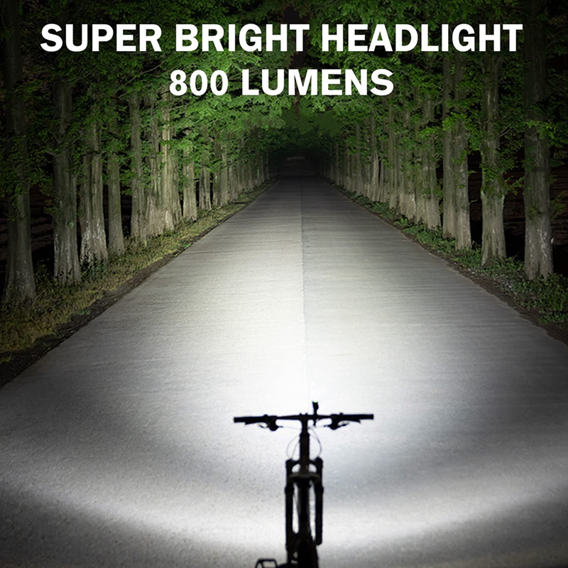 Bike Front Light Rechargeable 800 Lumens With 4 Hours Runtime Bicycle Accessories