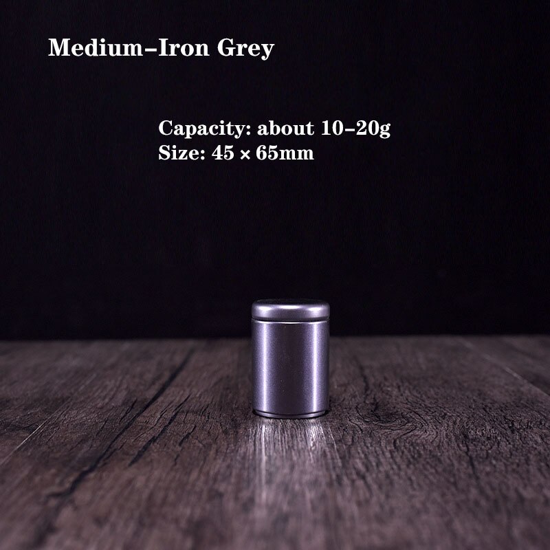 Kleine Mini Thee Caddy Draagbare Verzegelde Blik Kan Verpakking Geschenkdoos Thee Koffie Chocolade Verzegelde Container: Medium-Irom Girey